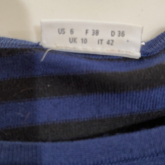 Akris Punto Short Sleeve Mixed Stripe Peplum Top SZ 6 - Picture 9 of 13